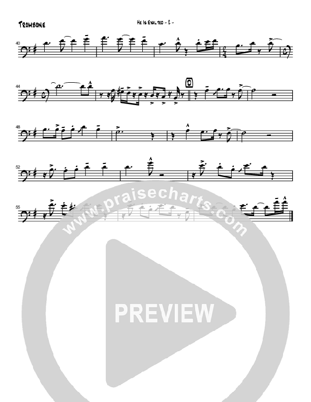 He Is Exalted (Instrumental) Trombone (Brad Henderson)
