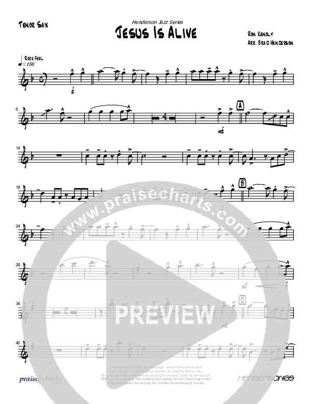 Jesus Is Alive Tenor Sax 2 (Brad Henderson)