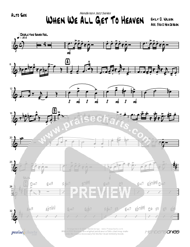 When We All Get to Heaven (Instrumental) Alto Sax (Brad Henderson)