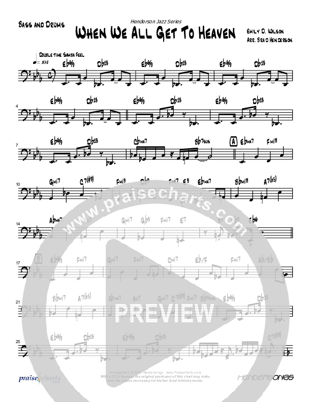 When We All Get to Heaven (Instrumental) Bass Guitar (Brad Henderson)