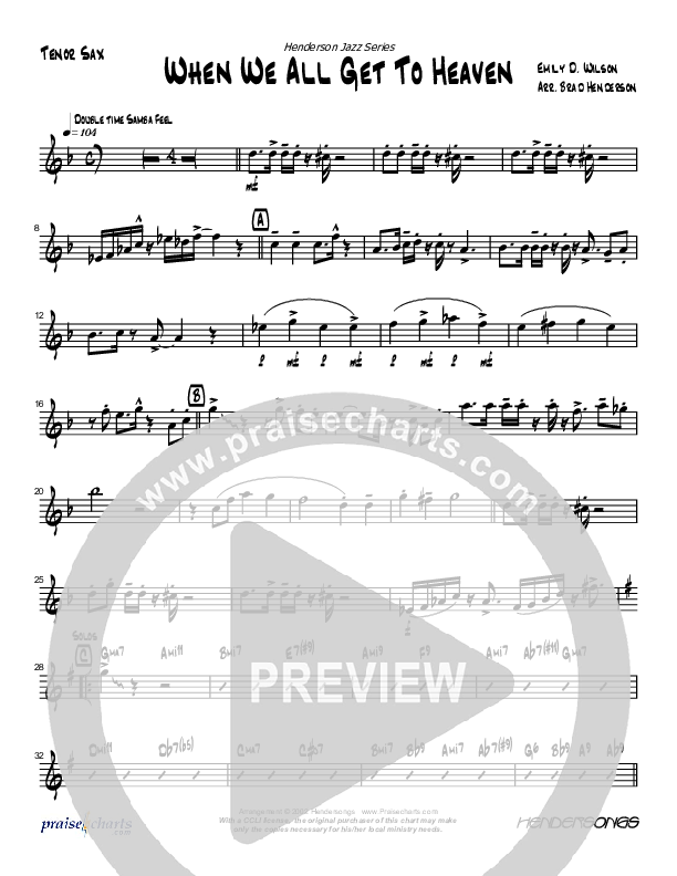 When We All Get to Heaven (Instrumental) Tenor Sax 2 (Brad Henderson)