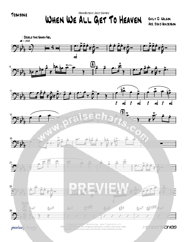 When We All Get to Heaven (Instrumental) Trombone (Brad Henderson)
