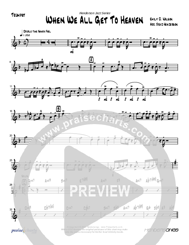 When We All Get to Heaven (Instrumental) Trumpet (Brad Henderson)