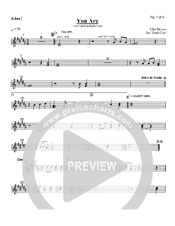 You Are Alto Sax (Ron Kenoly)