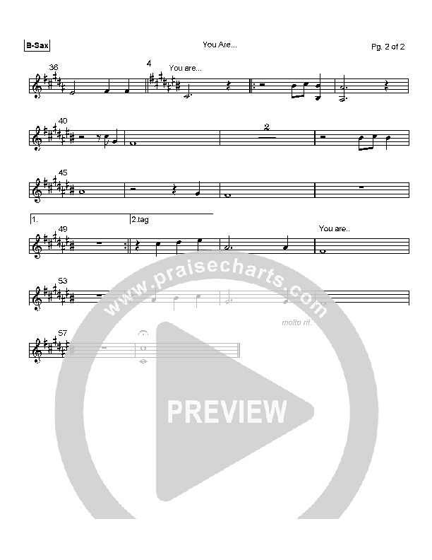 You Are Bari Sax (Ron Kenoly)