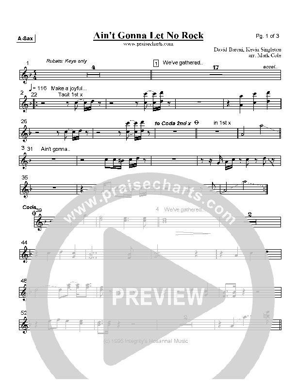 Ain't Gonna Let No Rock Alto Sax (David Baroni)