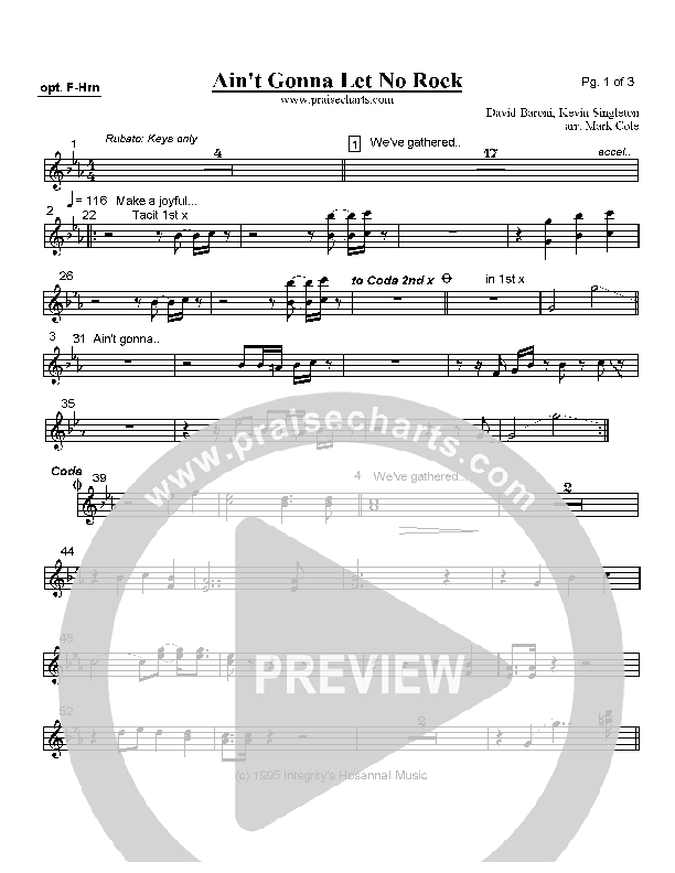 Ain't Gonna Let No Rock French Horn (David Baroni)