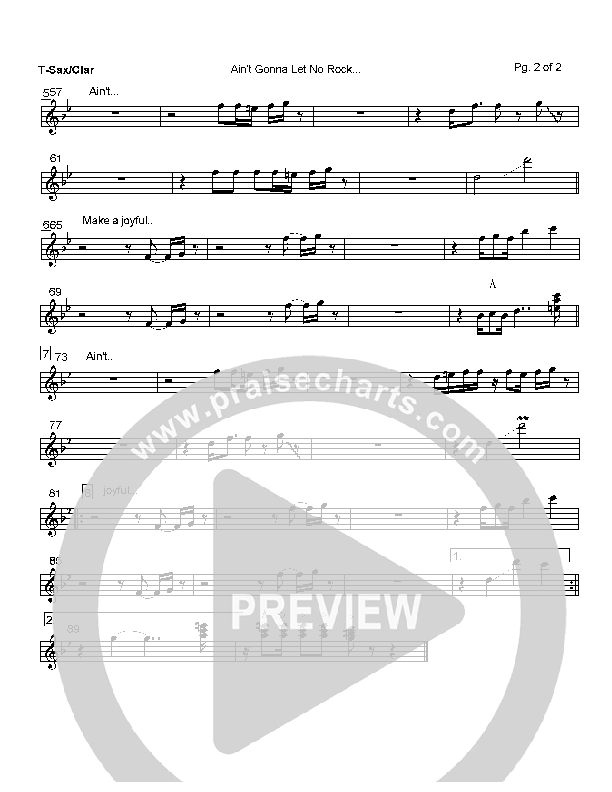 Ain't Gonna Let No Rock Tenor Sax/Clarinet (David Baroni)