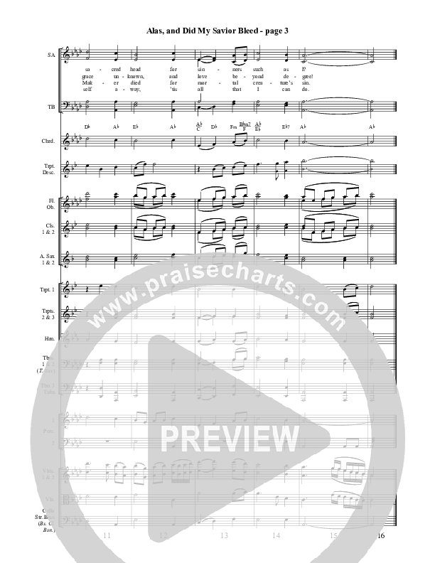 Alas And Did My Savior Bleed Conductor's Score ()