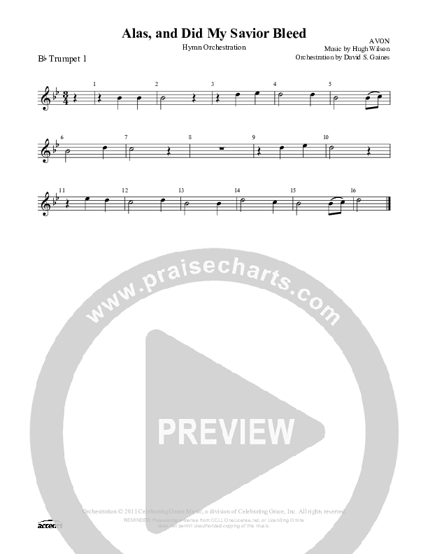 Alas And Did My Savior Bleed Trumpet 1 ()