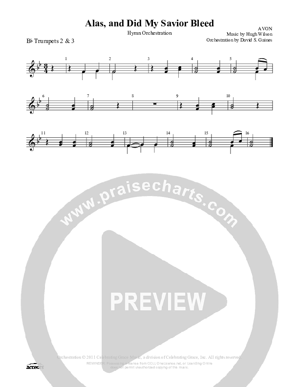 Alas And Did My Savior Bleed Trumpet 2/3 ()