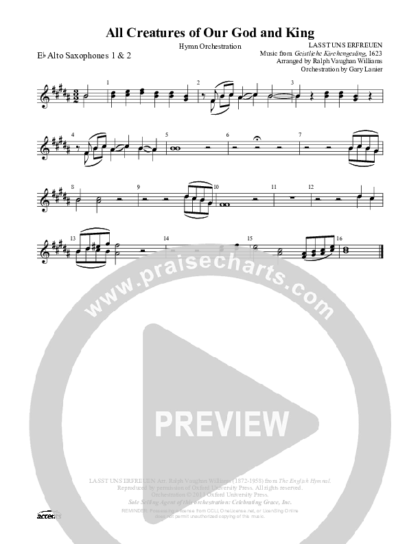 All Creatures Of Our God And King Alto Sax 1/2 ()