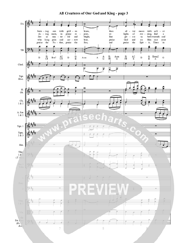 All Creatures Of Our God And King Conductor's Score ()