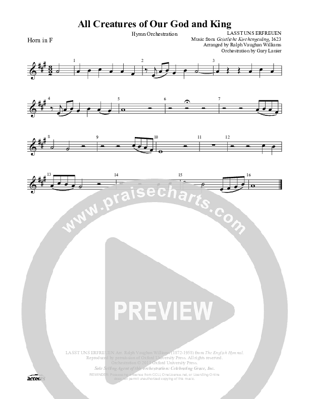 All Creatures Of Our God And King French Horn ()