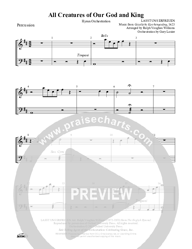 All Creatures Of Our God And King Percussion ()