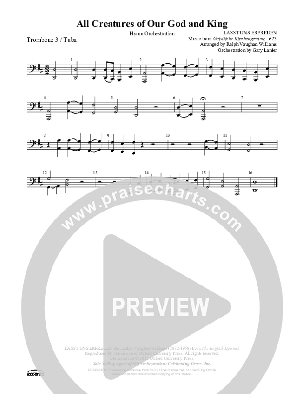 All Creatures Of Our God And King Trombone 3/Tuba ()