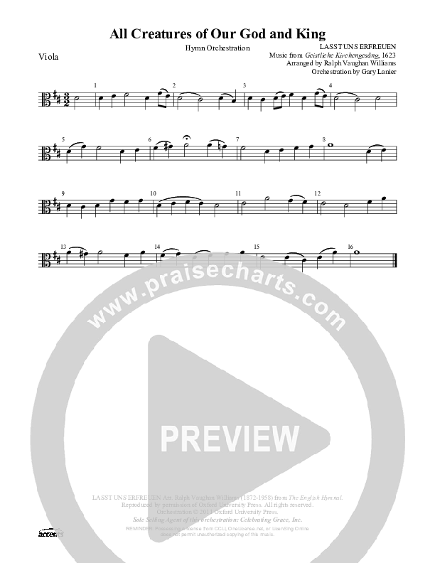 All Creatures Of Our God And King Viola ()