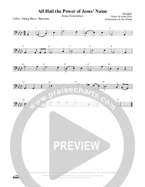 All Hail The Power Of Jesus Name Cello/Bass ()