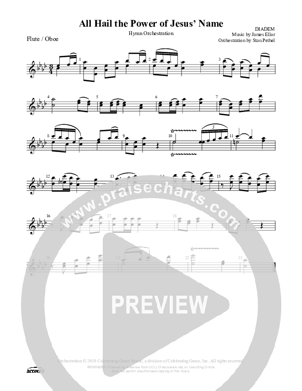 All Hail The Power Of Jesus Name Flute/Oboe ()
