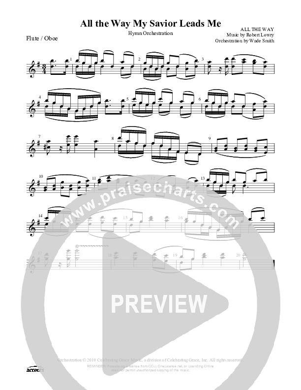 All The Way My Savior Leads Me Flute/Oboe ()
