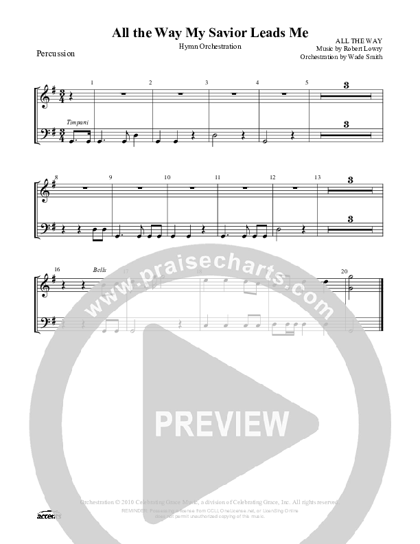 All The Way My Savior Leads Me Percussion ()