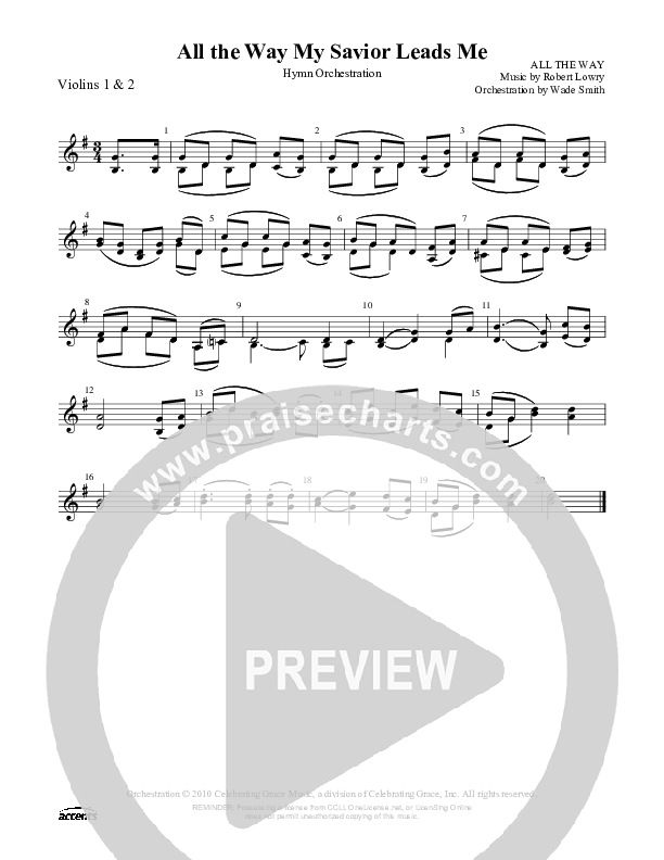 All The Way My Savior Leads Me Violin 1/2 ()