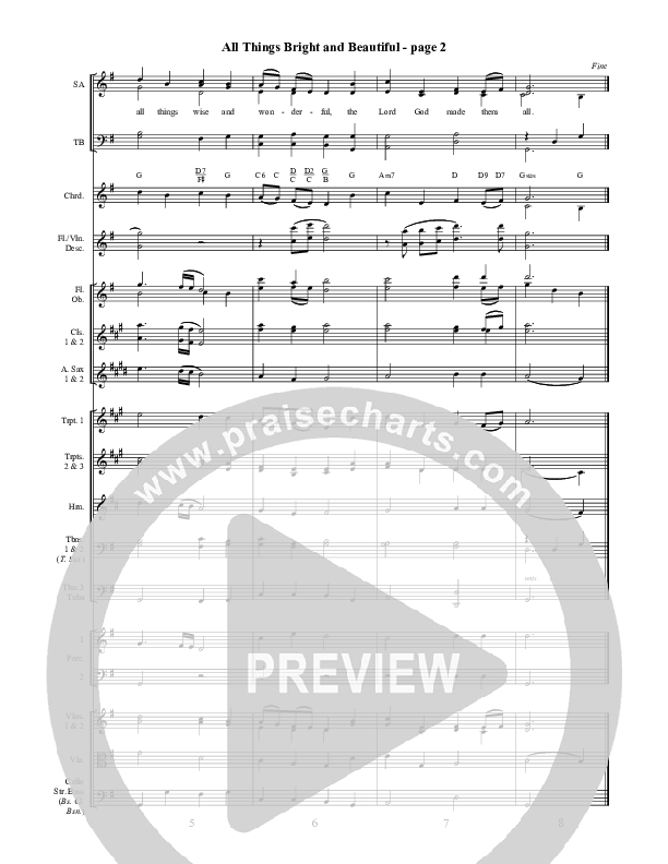 All Things Bright And Beautiful Conductor's Score ()