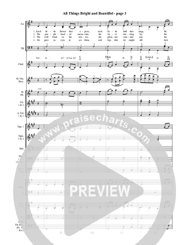 All Things Bright And Beautiful Conductor's Score ()