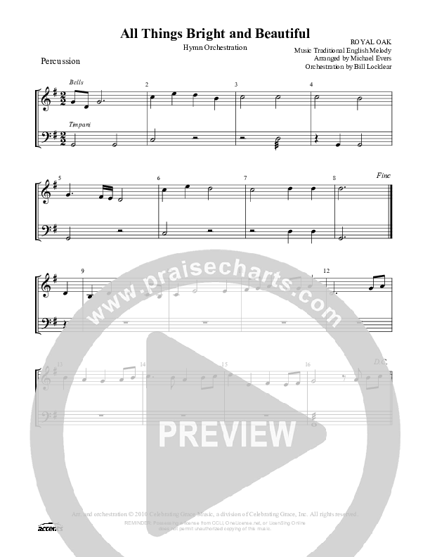 All Things Bright And Beautiful Percussion ()