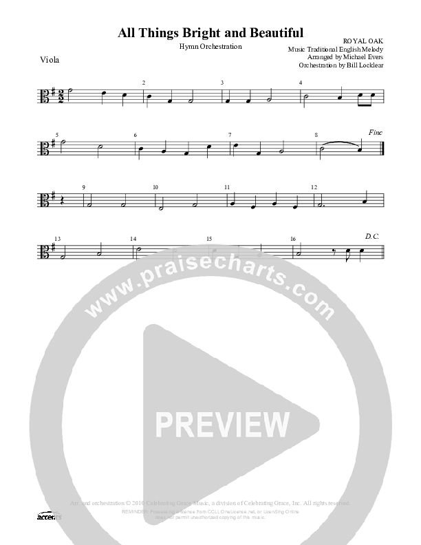 All Things Bright And Beautiful Viola ()