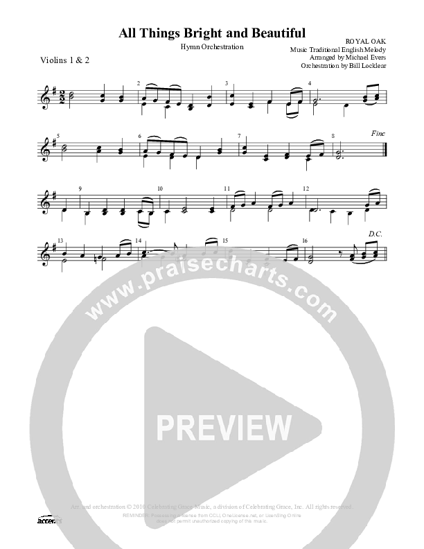 All Things Bright And Beautiful Violin 1/2 ()