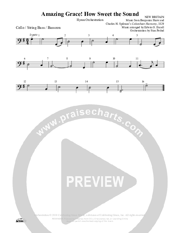 Amazing Grace How Sweet The Sound Cello/Bass ()