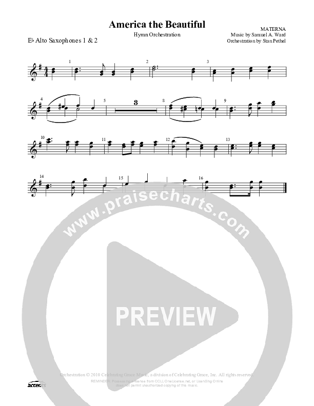 America The Beautiful Alto Sax 1/2 ()