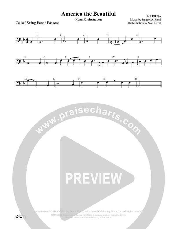 America The Beautiful Cello/Bass ()