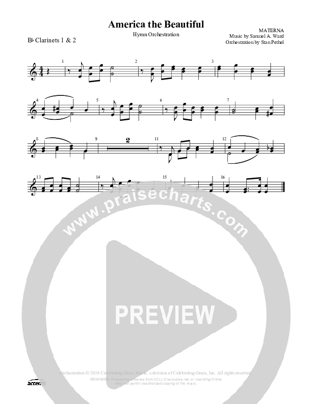 America The Beautiful Clarinet 1/2 ()