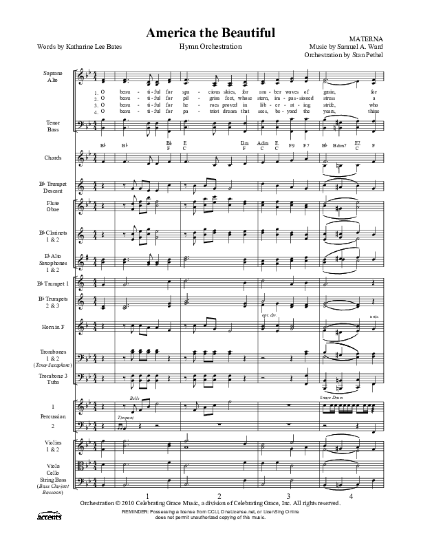 America The Beautiful Orchestration ()