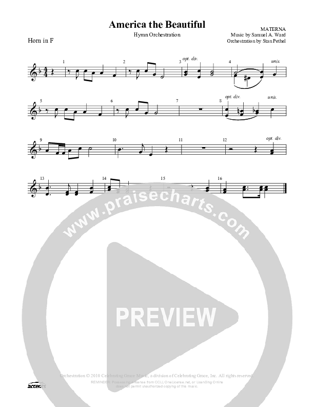 America The Beautiful French Horn ()