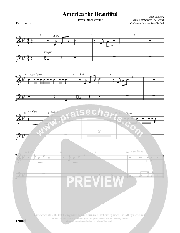 America The Beautiful Percussion ()