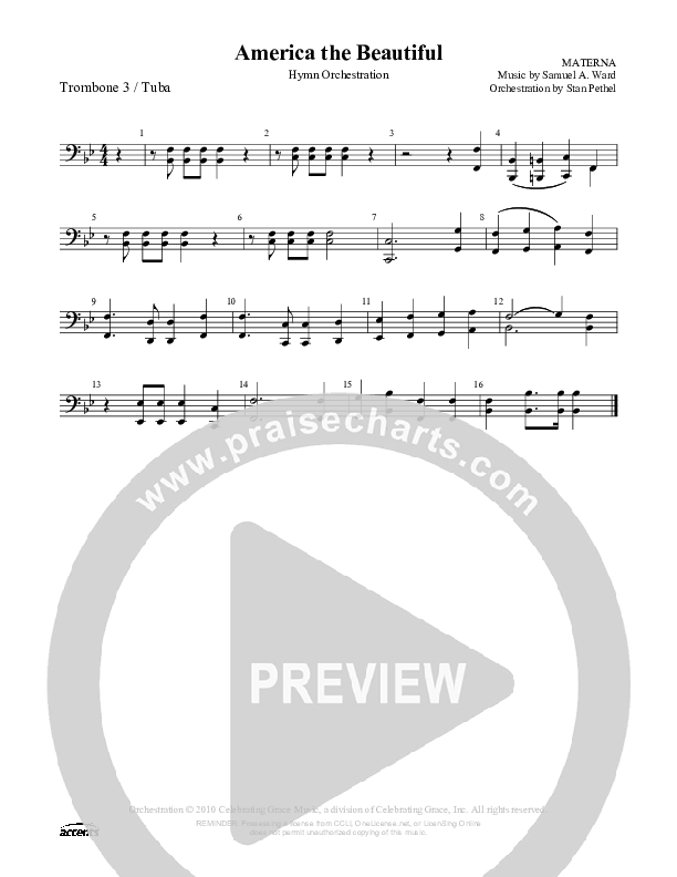 America The Beautiful Trombone 3/Tuba ()