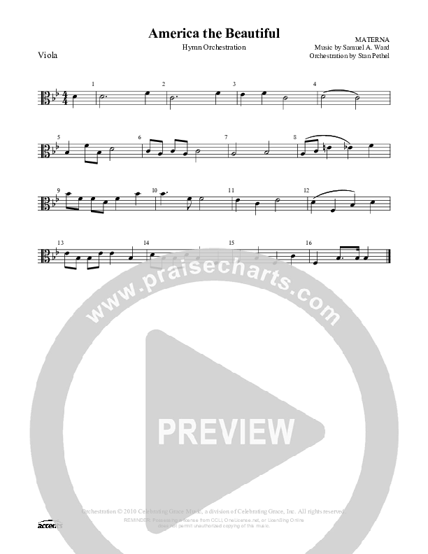 America The Beautiful Viola ()