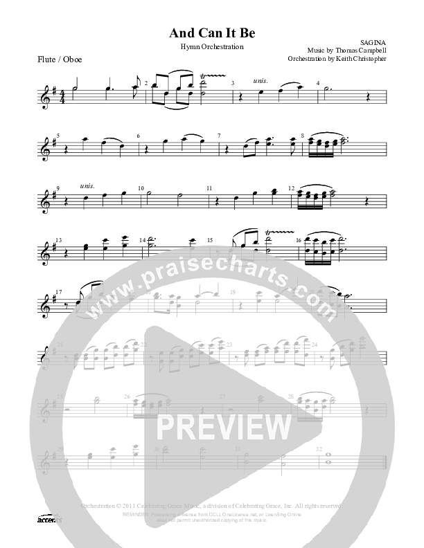 And Can It Be Flute/Oboe ()