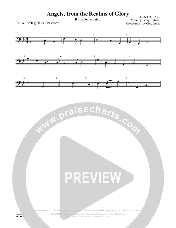 Angels From The Realms Of Glory Cello/Bass ()