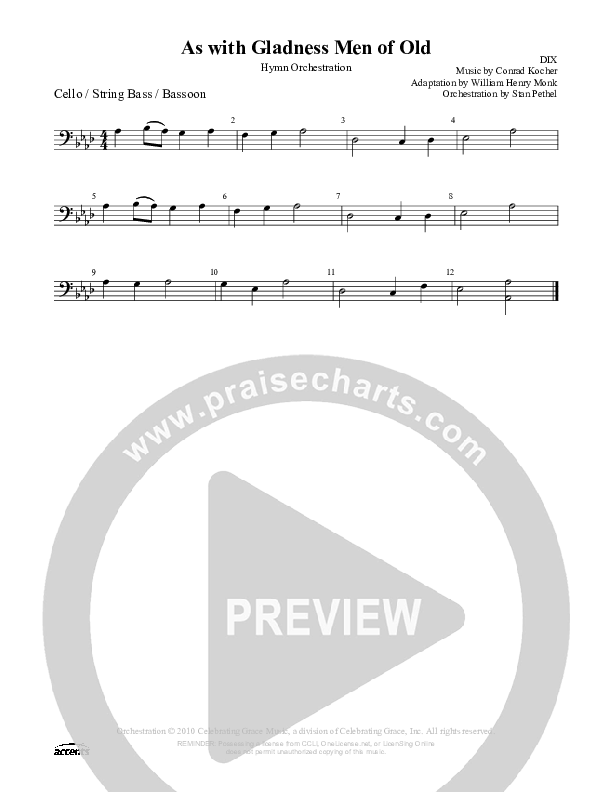 As With Gladness Men Of Old Cello/Bass ()