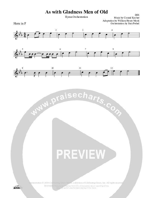As With Gladness Men Of Old French Horn ()