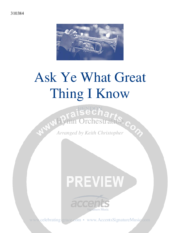 Ask Ye What Great Thing I Know Cover Sheet ()