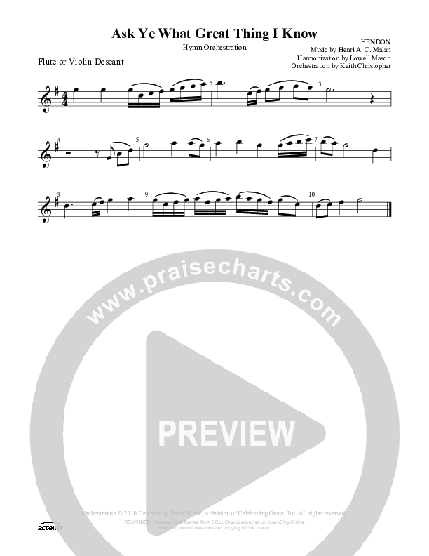 Ask Ye What Great Thing I Know Flute ()