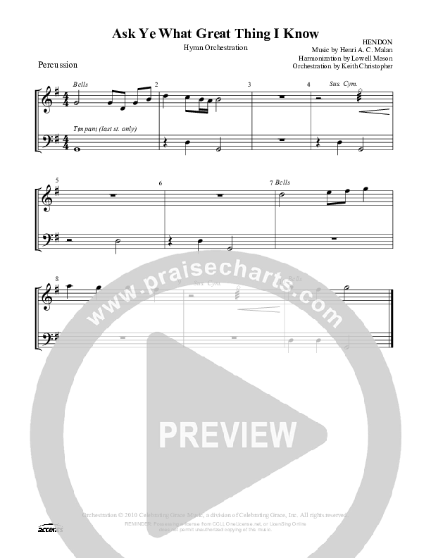 Ask Ye What Great Thing I Know Percussion ()