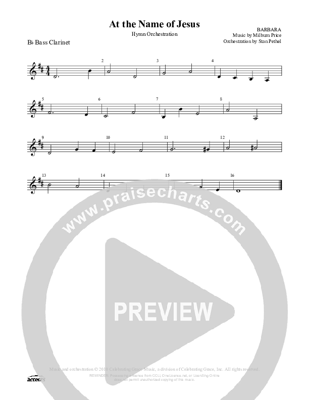At The Name Of Jesus Bass Clarinet ()
