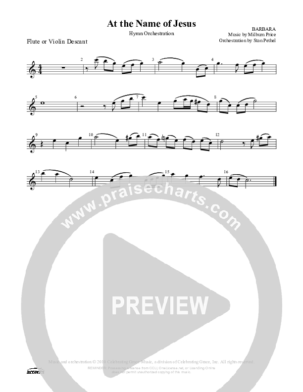 At The Name Of Jesus Flute ()