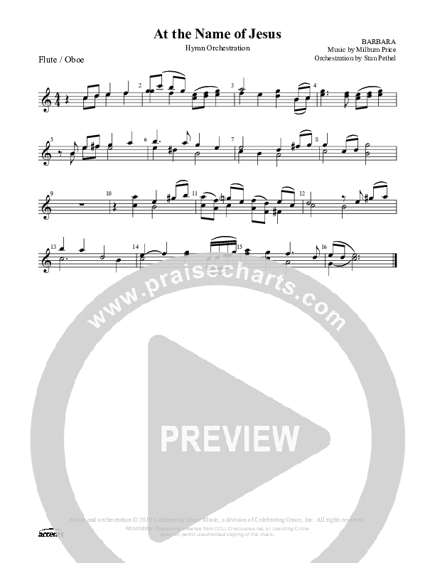 At The Name Of Jesus Flute/Oboe ()